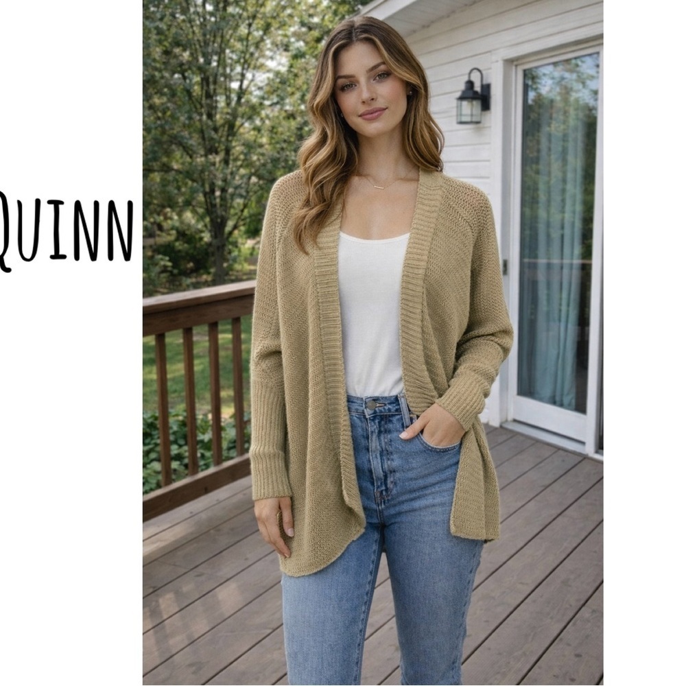 Quinn  Tan knit cardigan size medium